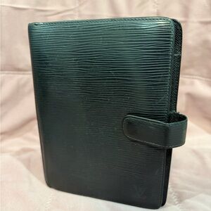 Louis Vuitton black Epi Leather Agenda MM